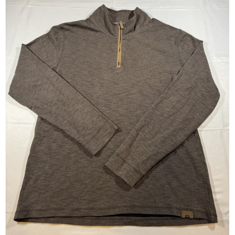 Dakota Grizzly Mens Dash 1/4 Zip Pullover Sweater Size L Charcoal Gray Casual